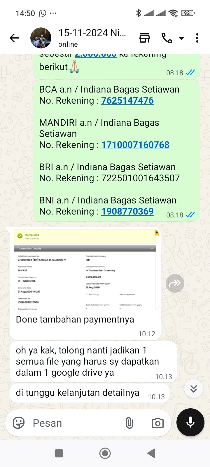 Bukti Chat WA 4