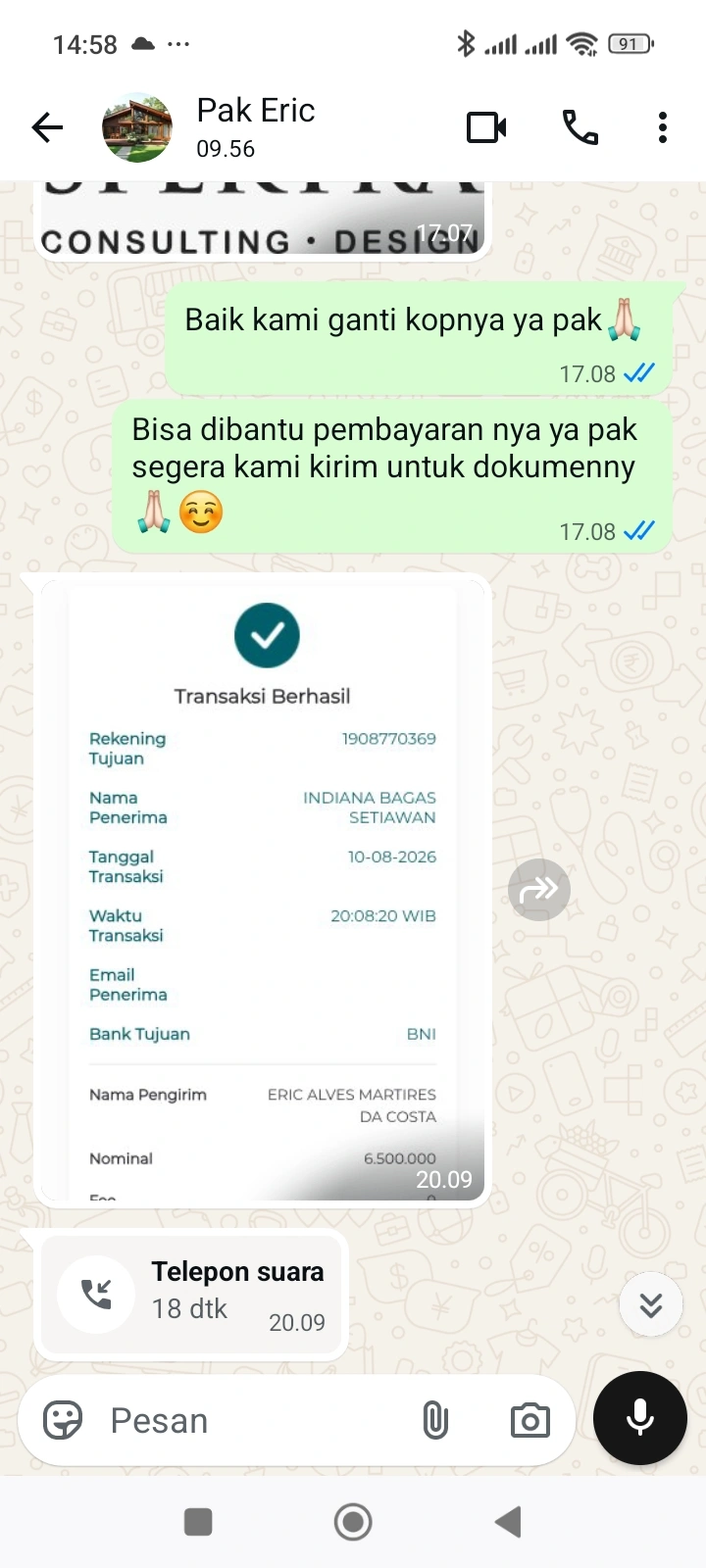 Bukti Chat WA 5